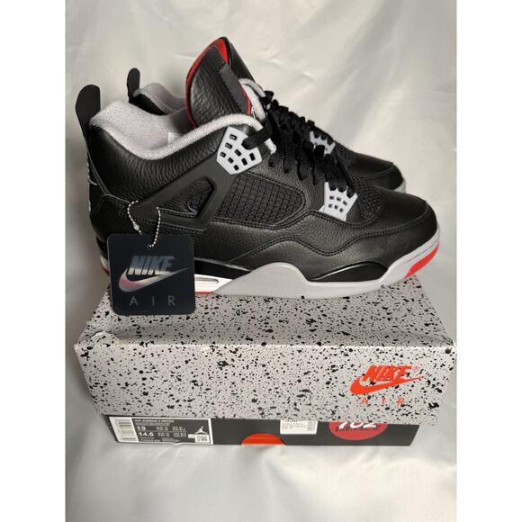 Air Jordan 4 Retro Size 13 Bred Reimagined 2024 FV5029-006 Size 13 Worn Once - Picture 1 of 11